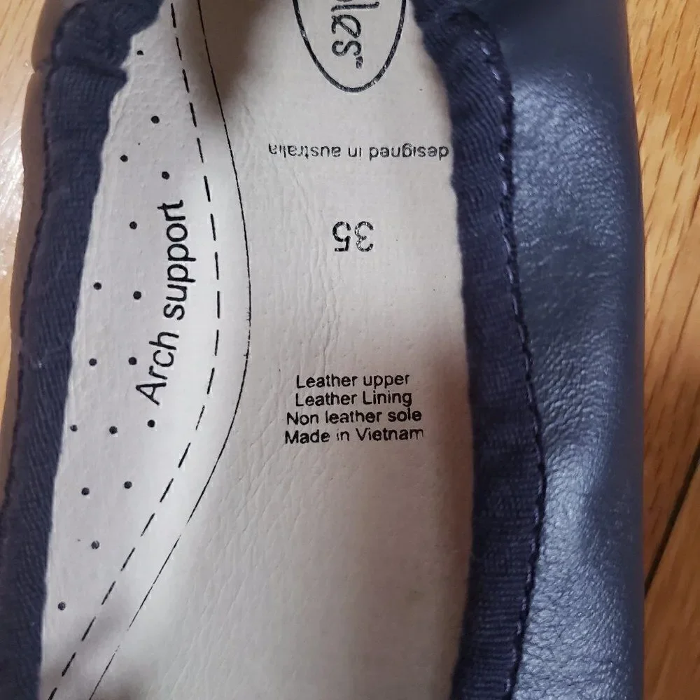 Old Soles Girls Ballet Flats Australia Leather Navy Blue EU 35 US 3.5 Womens 5.5